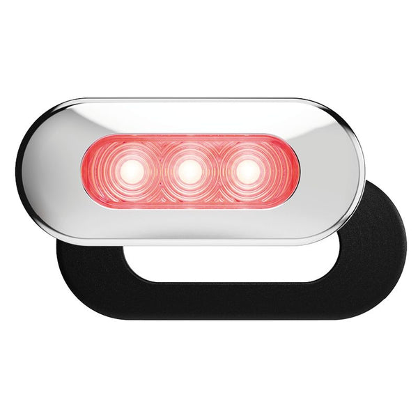 10-30V Red LED Clearance Light Chrome & Black Trim