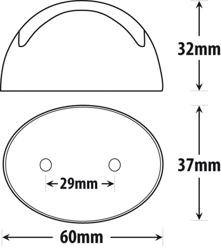 10-30V BR3W White Clearance Lamp | Oval LED Marker