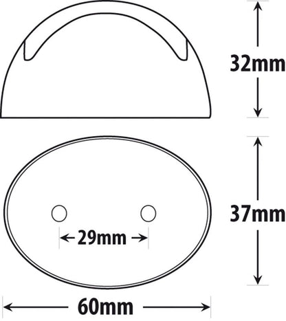 10-30V BR3W White Clearance Lamp | Oval LED Marker