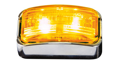 10-30V BR7A Amber Chrome Clearance Lamp | Rectangle LED Marker