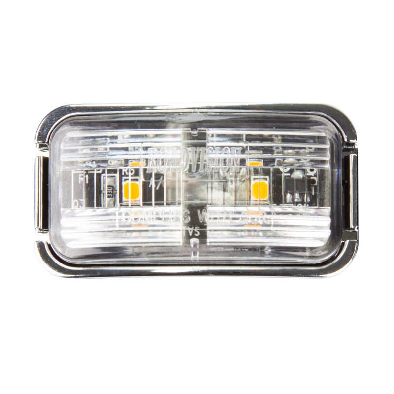 10-30V BR7A Amber Chrome Clearance Lamp | Rectangle LED Marker