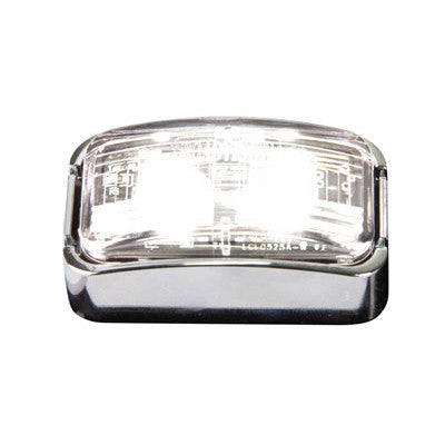 10-30V BR7W White Chrome Clearance Lamp | Rectangle LED Marker