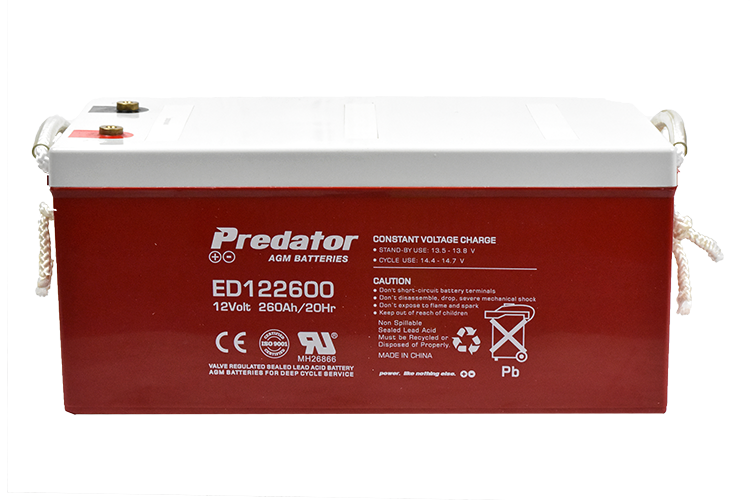 PREDATOR 12V 260AH DEEP CYCLE AGM BATTERY