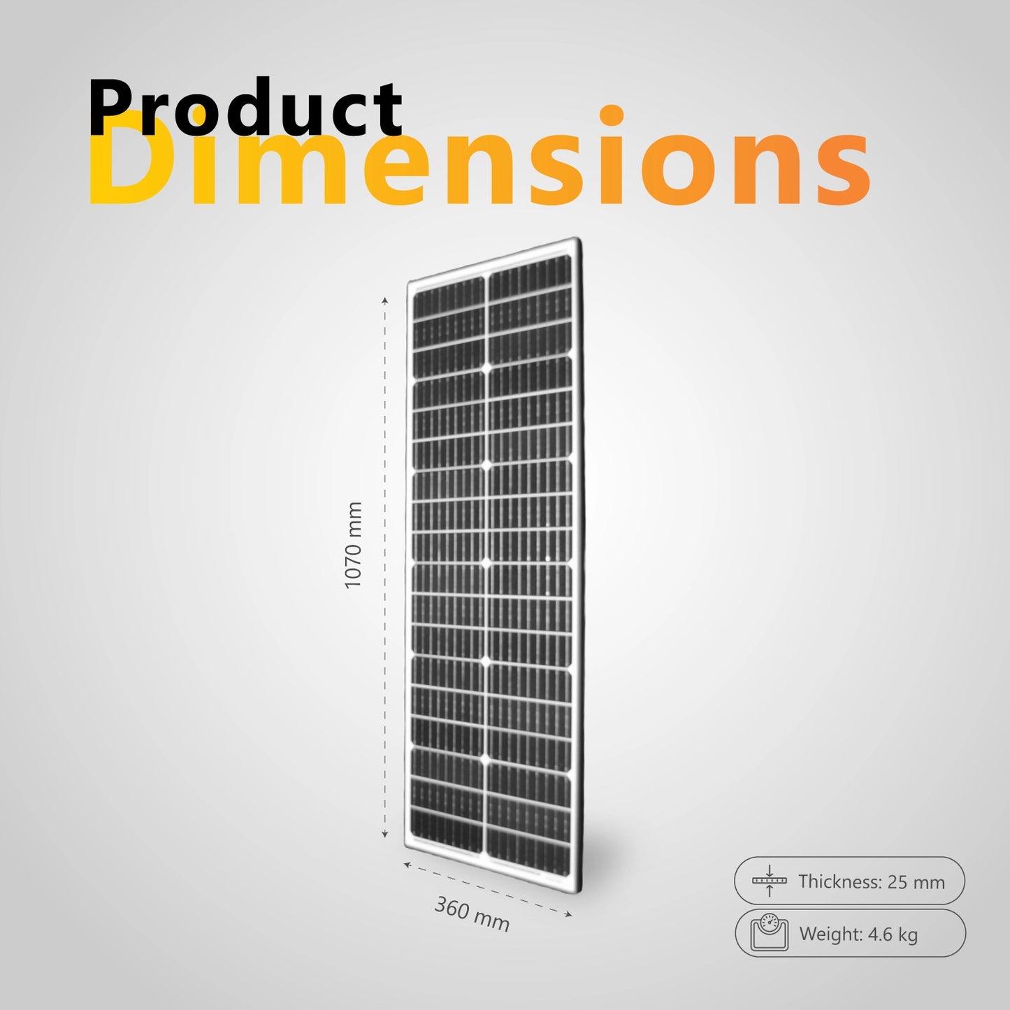 HORIZON 70W (NARROW) FIXED SOLAR PANELS