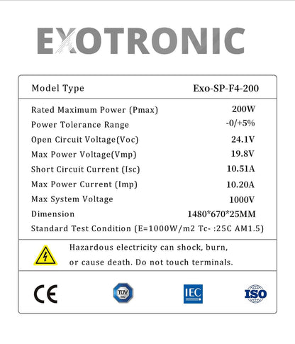 200W FIXED SOLAR PANEL