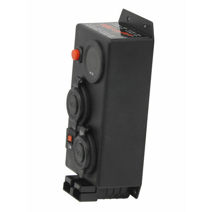 12V/24V FRONT MOUNT CONTROL BOX - 2X CIGARETTE + 50A ANDERSON + VOLTMETER