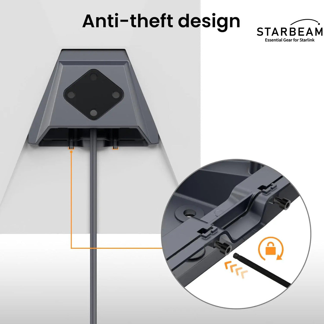 Starlink Gen3 Standard Mobility Anti-Theft Kickstand Mount - Aluminium