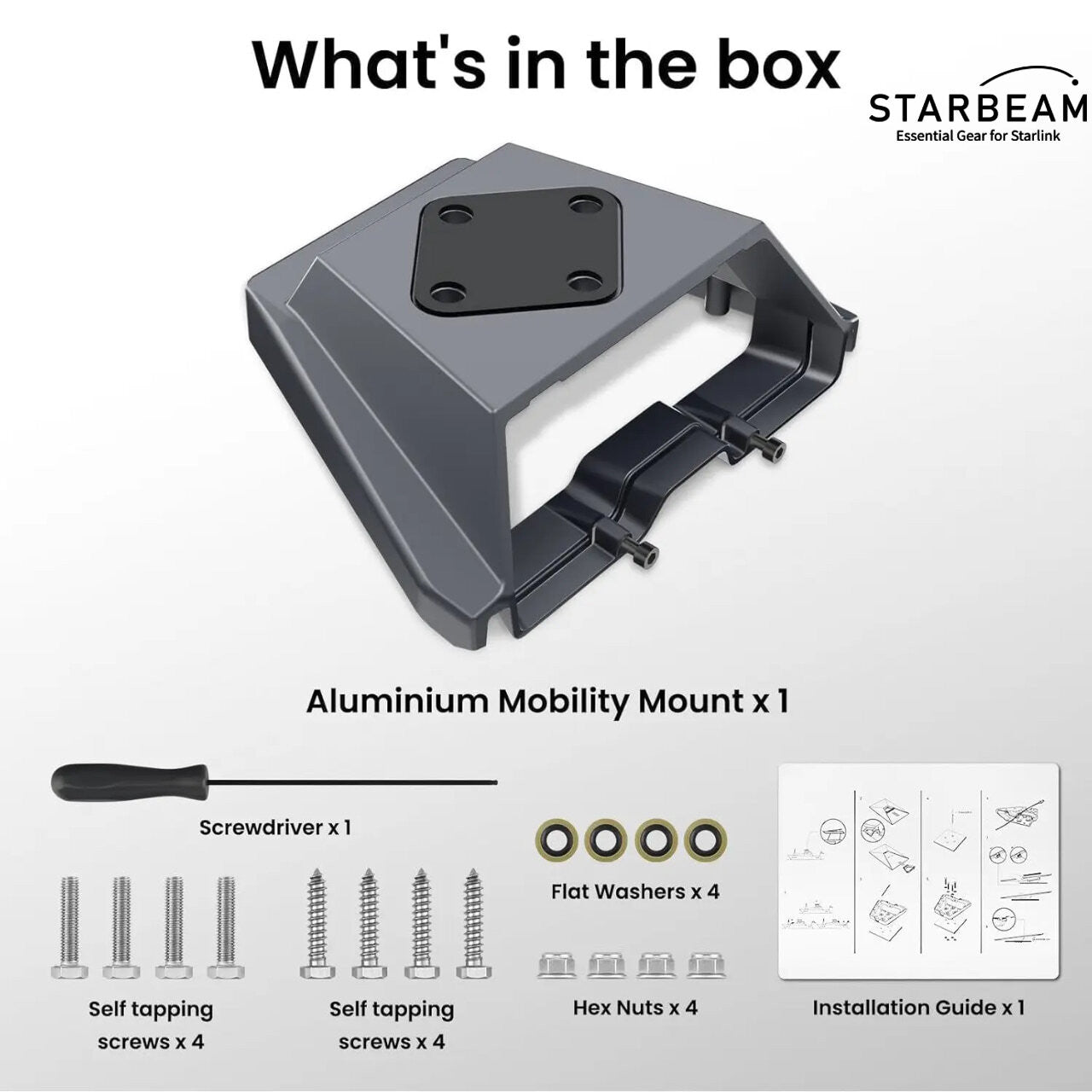 Starlink Gen3 Standard Mobility Anti-Theft Kickstand Mount - Aluminium