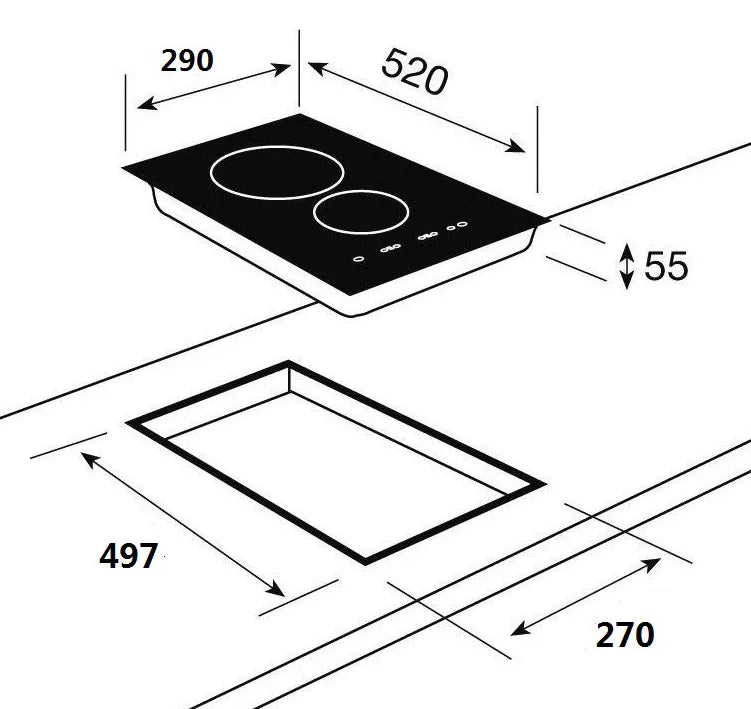 INDUCTION DUAL HOB BUILT-IN 15A PLUG (3000W INVERTER)