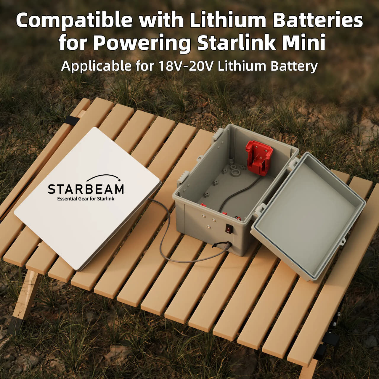 Starlink Mini Dual Milwaukee 18V/20V Battery Adapter Box with DC Plug & Switch