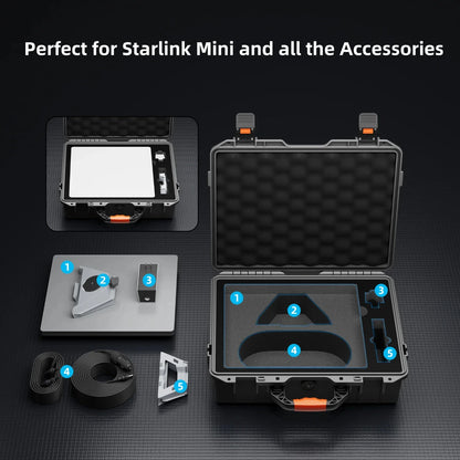 STARLINK MINI HARD PROTECTIVE TRAVEL CASE WITH STORAGE GREY