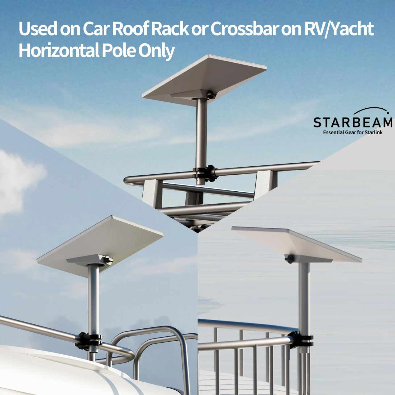 Starlink Mini Pole Clamp with Pole Extension