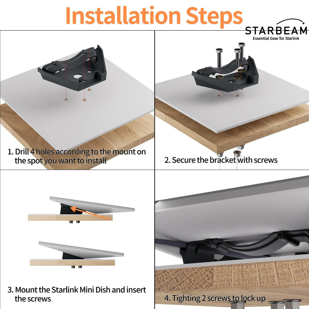 Starlink Mini Mobility Anti-Theft Kickstand Mount - Aluminium