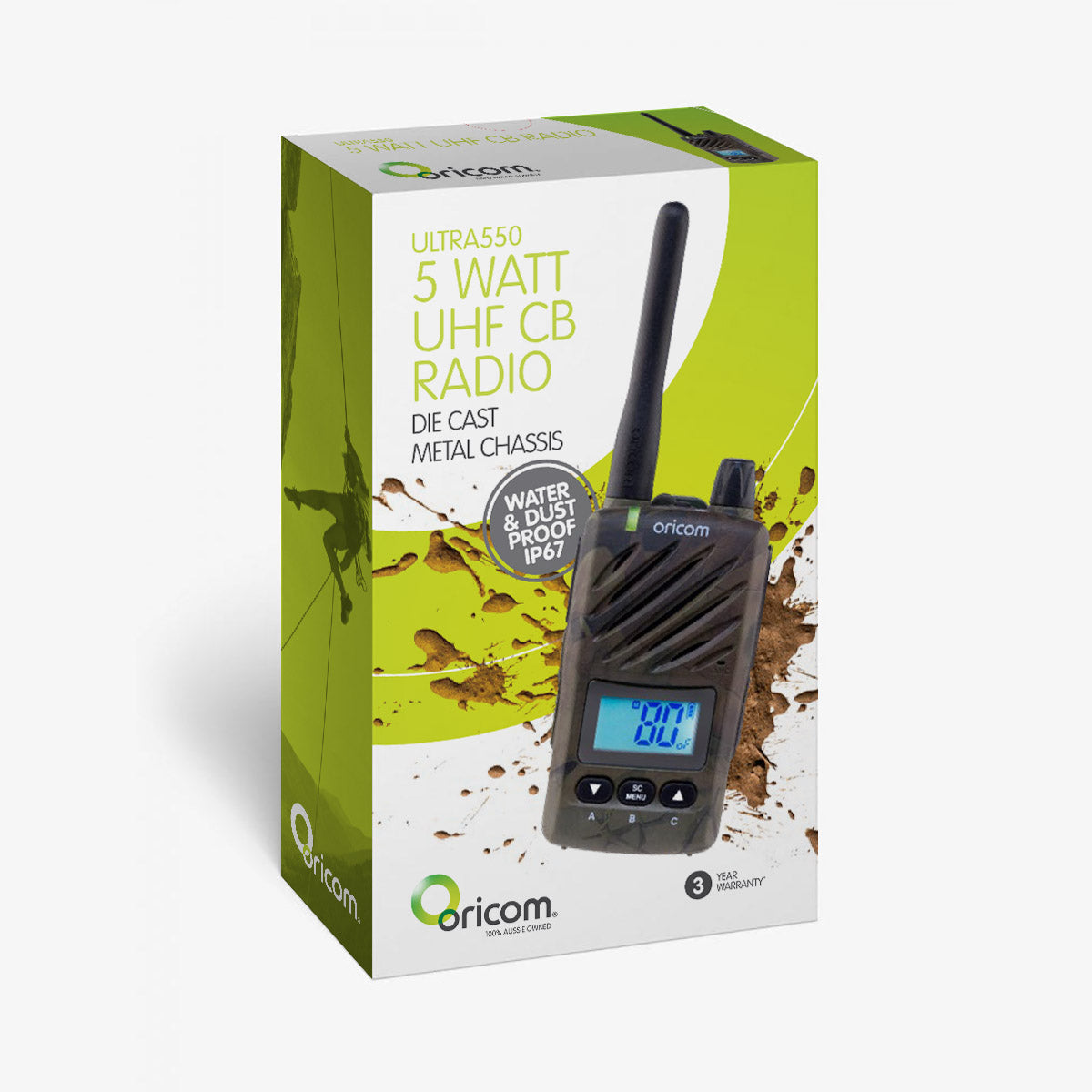 ULTRA550 IP67 5 WATT HANDHELD UHF CB RADIO - CAMO