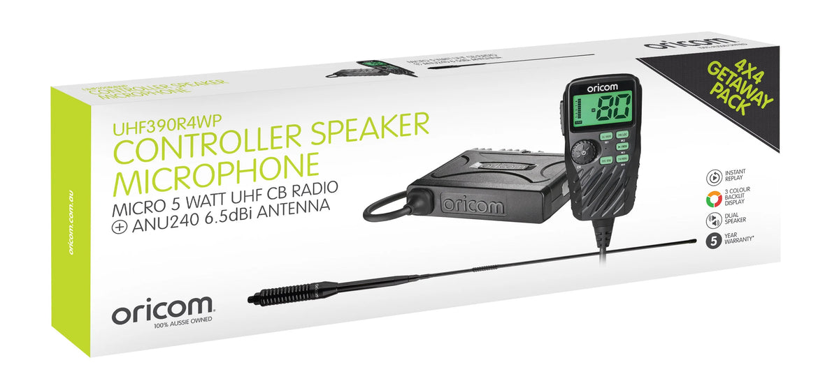 UHF390R4WP 5W UHF Getaway Pack | ANU240 6.5dBi Antenna