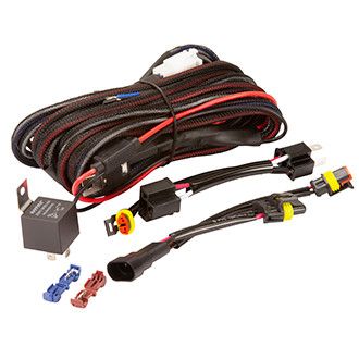 12V/24V Universal Driving Light Wiring Harness + H4/HB4 Piggy Back Connectors
