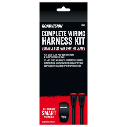 12V/24V Universal Driving Light Wiring Harness + H4/HB4 Piggy Back Connectors