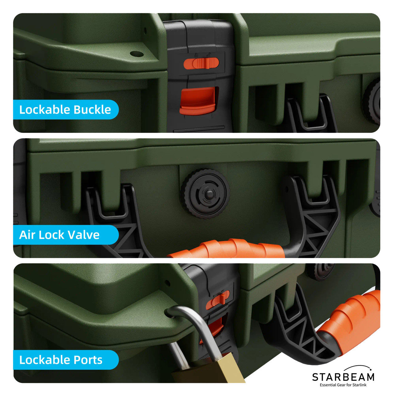 STARLINK MINI HARD PROTECTIVE TRAVEL CASE WITH STORAGE GREEN