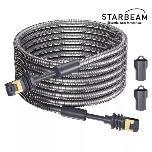STARLINK GEN3 OUTDOOR ARMOURED STAINLESS STEEL SLEEVE ETHERNET LEAD