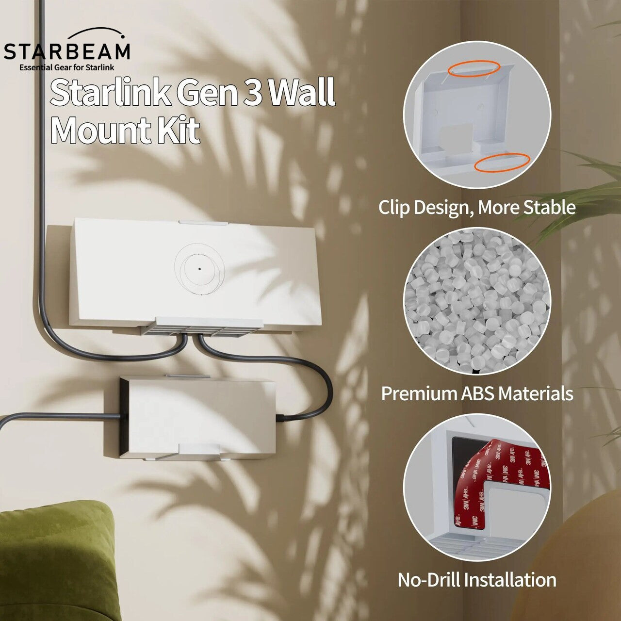 STARLINK GEN3 ROUTER & POWER SUPPLY WALL MOUNT KIT