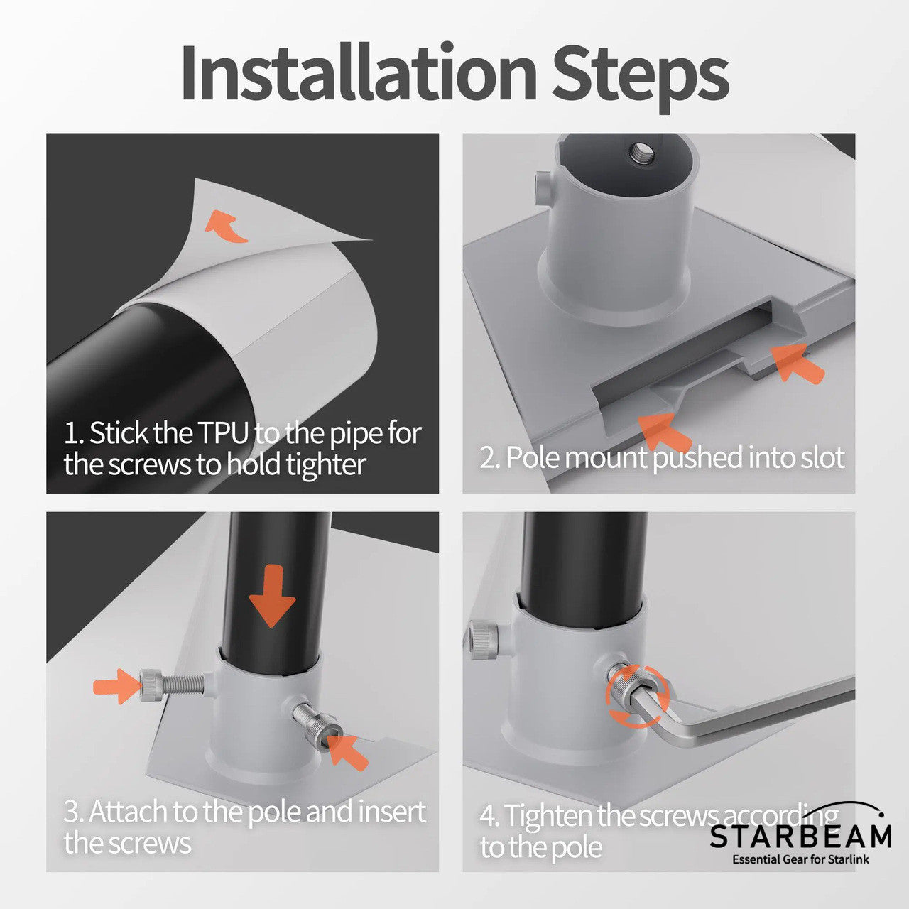 STARLINK GEN 3 STD PLASTIC POLE ADAPTER 37-48MM