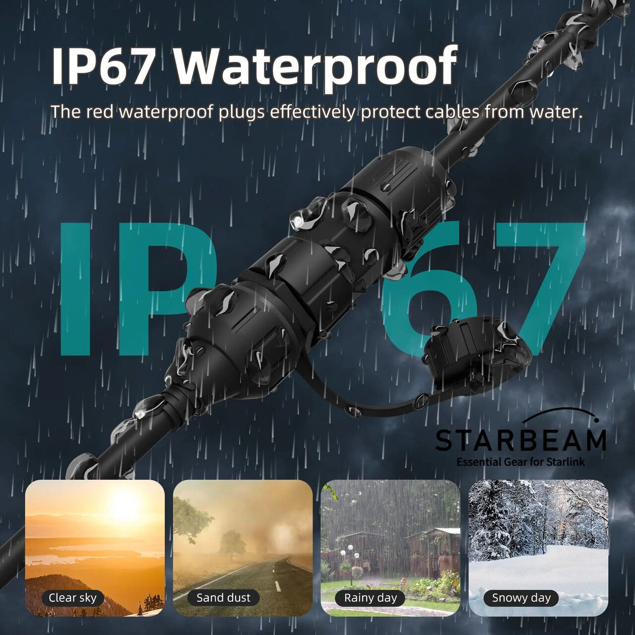 STARLINK GEN3 STD WATERPROOF OUTDOOR ETHERNET LEAD 50CM