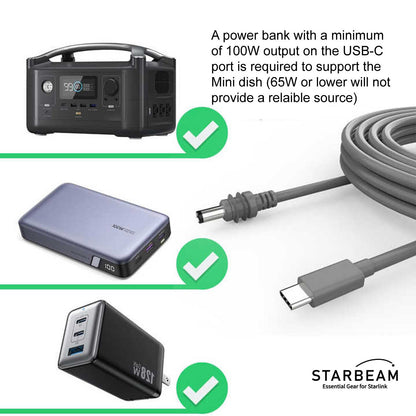 STARLINK MINI 20V DC USB-C POWER LEAD