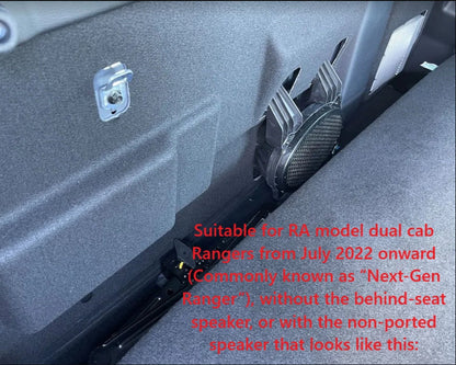 FORD RANGER (RA) PREMIUM AUDIO & RAPTOR BEHIND SEAT BATTERY MOUNT CUSTOM LITHIUM 100AH