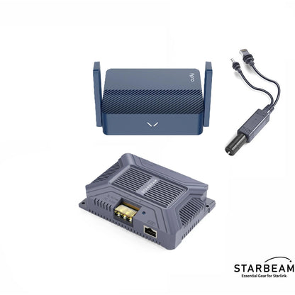 Starlink Mini DC to PoE Power Converter + WiFi 6 Travel Router
