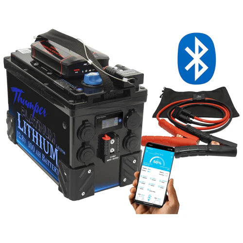 THUMPER LITHIUM JUMP START HUB 100AH PROJECTA PDC25 + BLUETOOTH