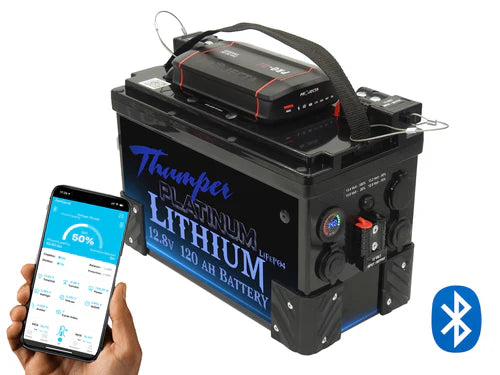 THUMPER LITHIUM BATTERY HUB 120AH PROJECTA PDC25 + BLUETOOTH