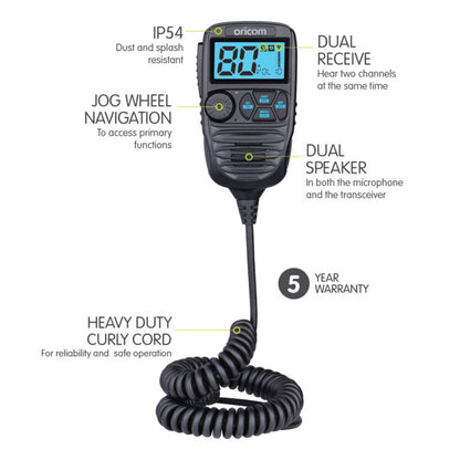DTX4200XDV - 12V/24V IP54 DUAL RECEIVE UHF CB RADIO