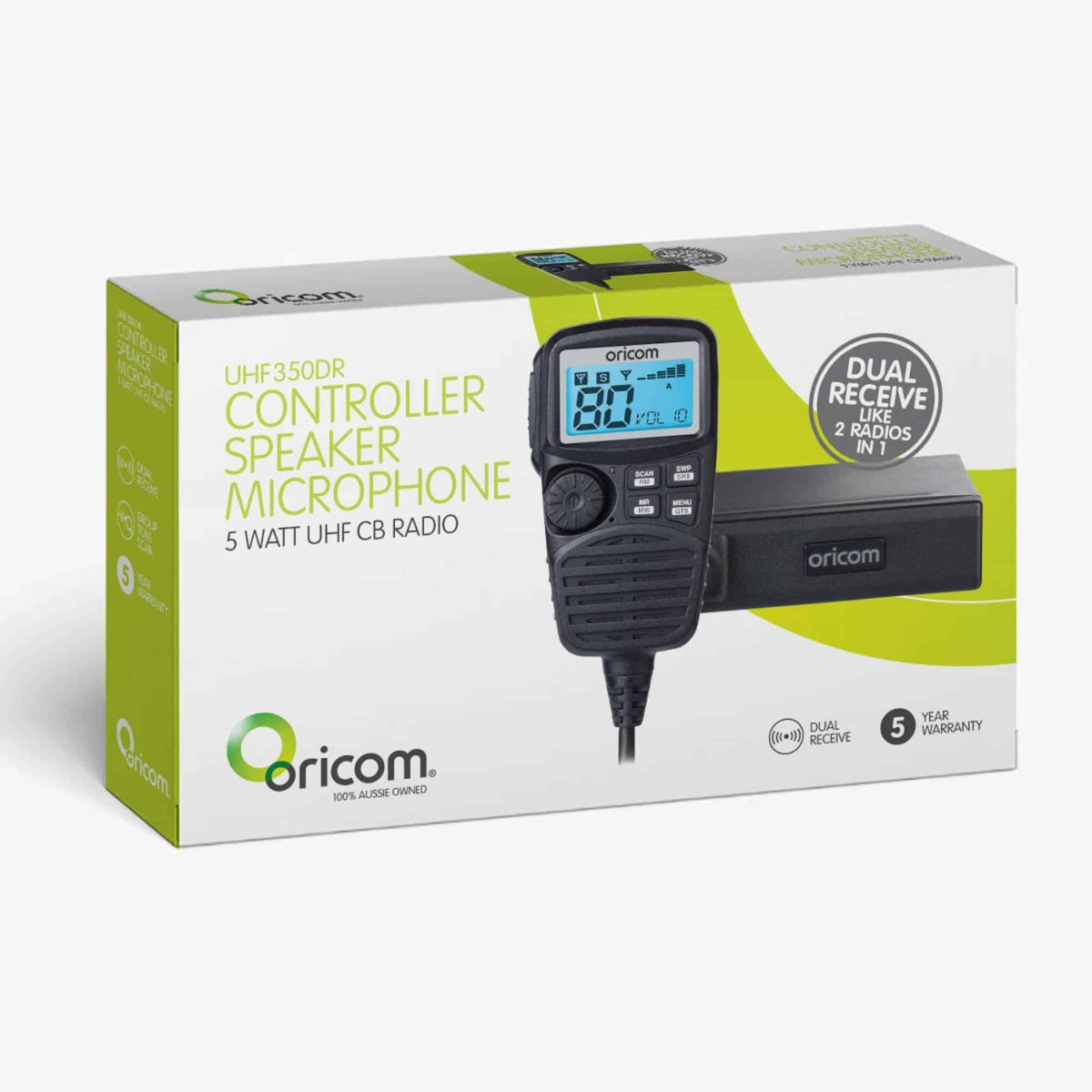 UHF350DR Dual Receive UHF CB Radio | Controller Microphone