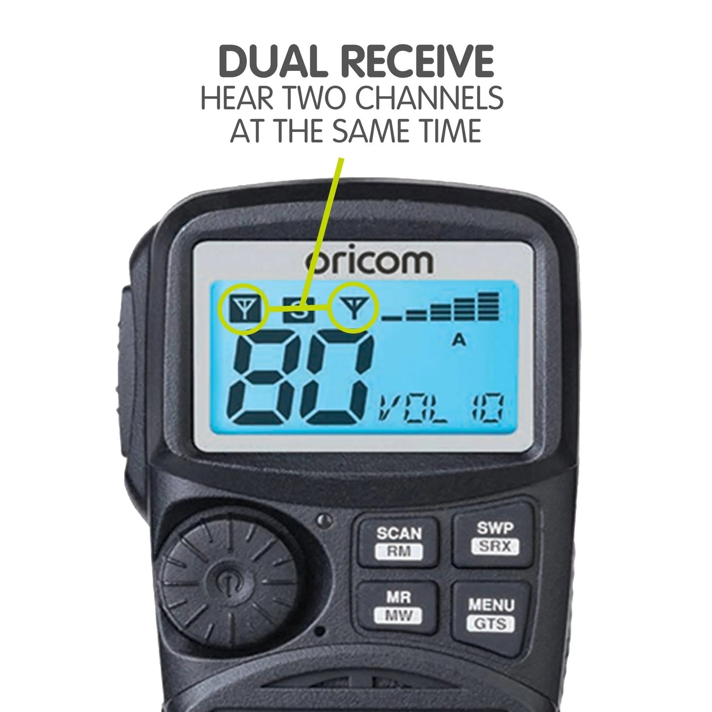 UHF350DR Dual Receive UHF CB Radio | Controller Microphone