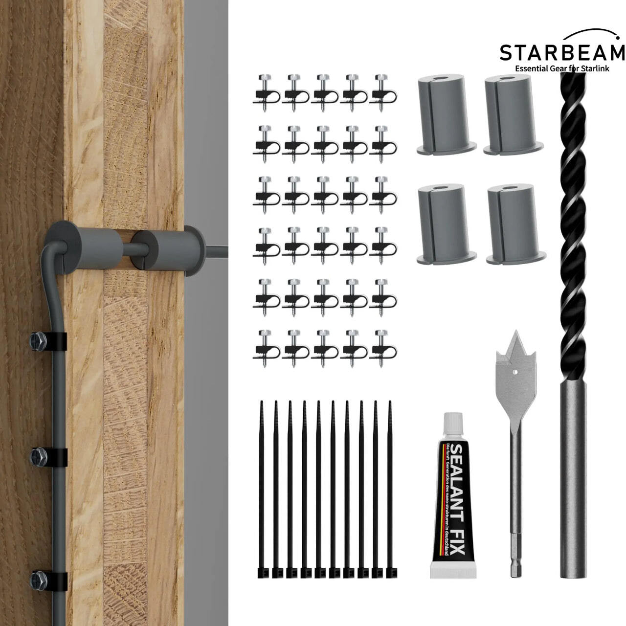 Starlink Dish Cable Routing & Installation Kit