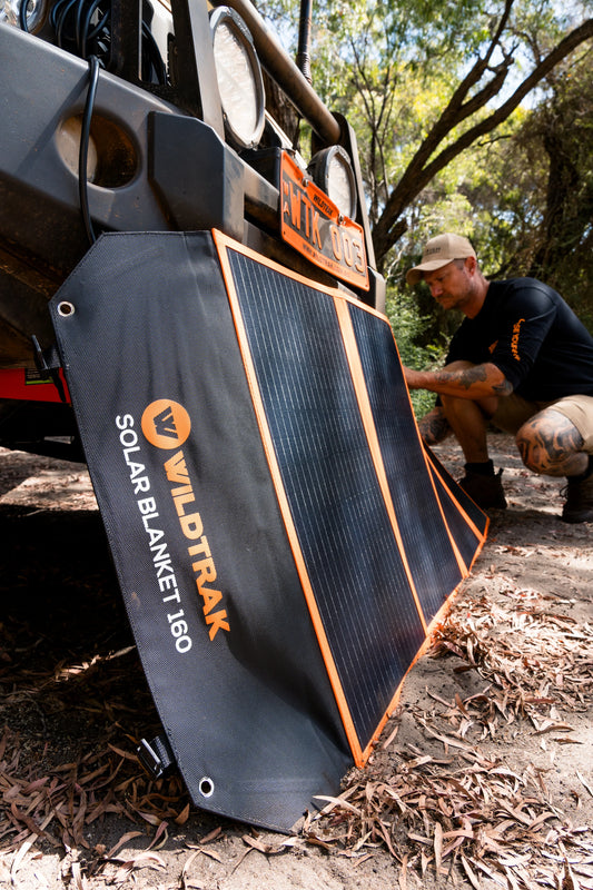 160W Folding Solar Blanket (A-Grade with ETFE Coating, Built in Stand, IP65 Waterproof & Carry Bag)