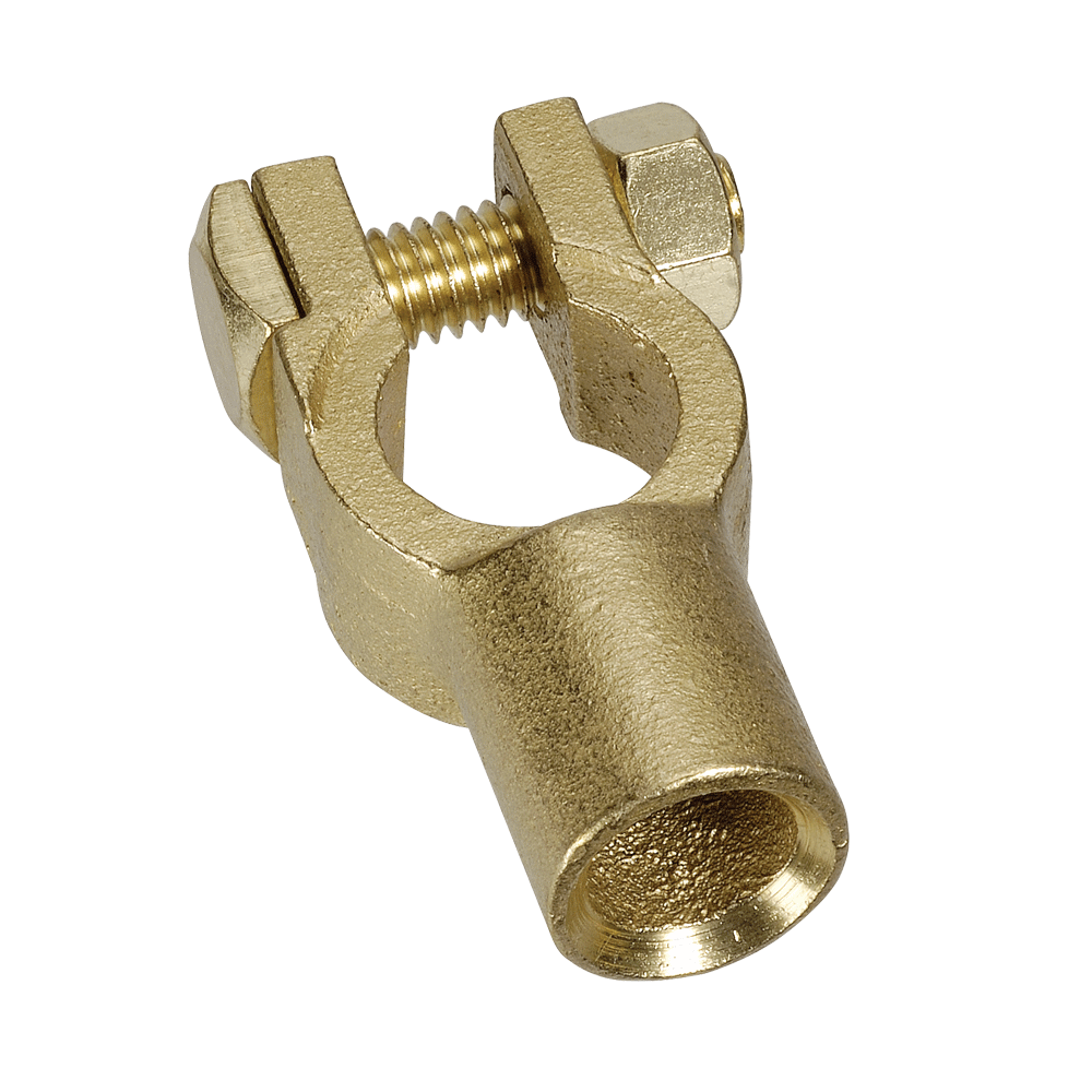 HEAVY DUTY CRIMP END ENTRY BRASS BATTERY TERMINAL (50-70mm2 / 0-00 AWG)