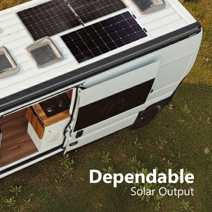 eArc 175W Flexible Solar Panel | 1504 x 673mm Under-Mount Junction Box
