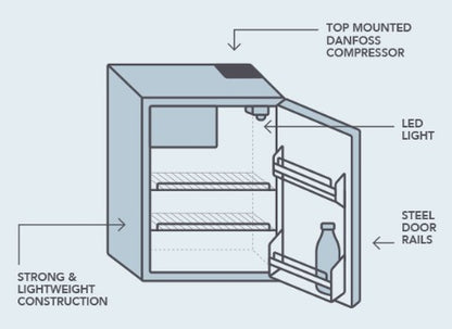 12V/24V 65L Upright Caravan Fridge (DC65-X)