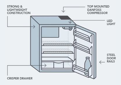 12V/24V 85L Upright Caravan Fridge (DC85-X)