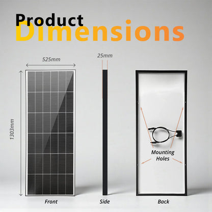 150W N-Type TOPCon Solar Panel | 1303 × 525mm