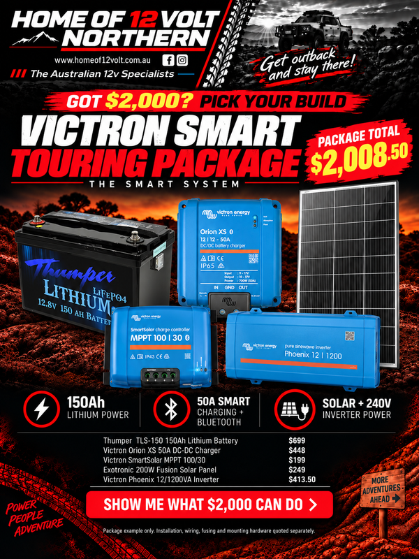 Smart Touring Package | 150Ah Lithium, 50A DC-DC, 200W Solar & Inverter
